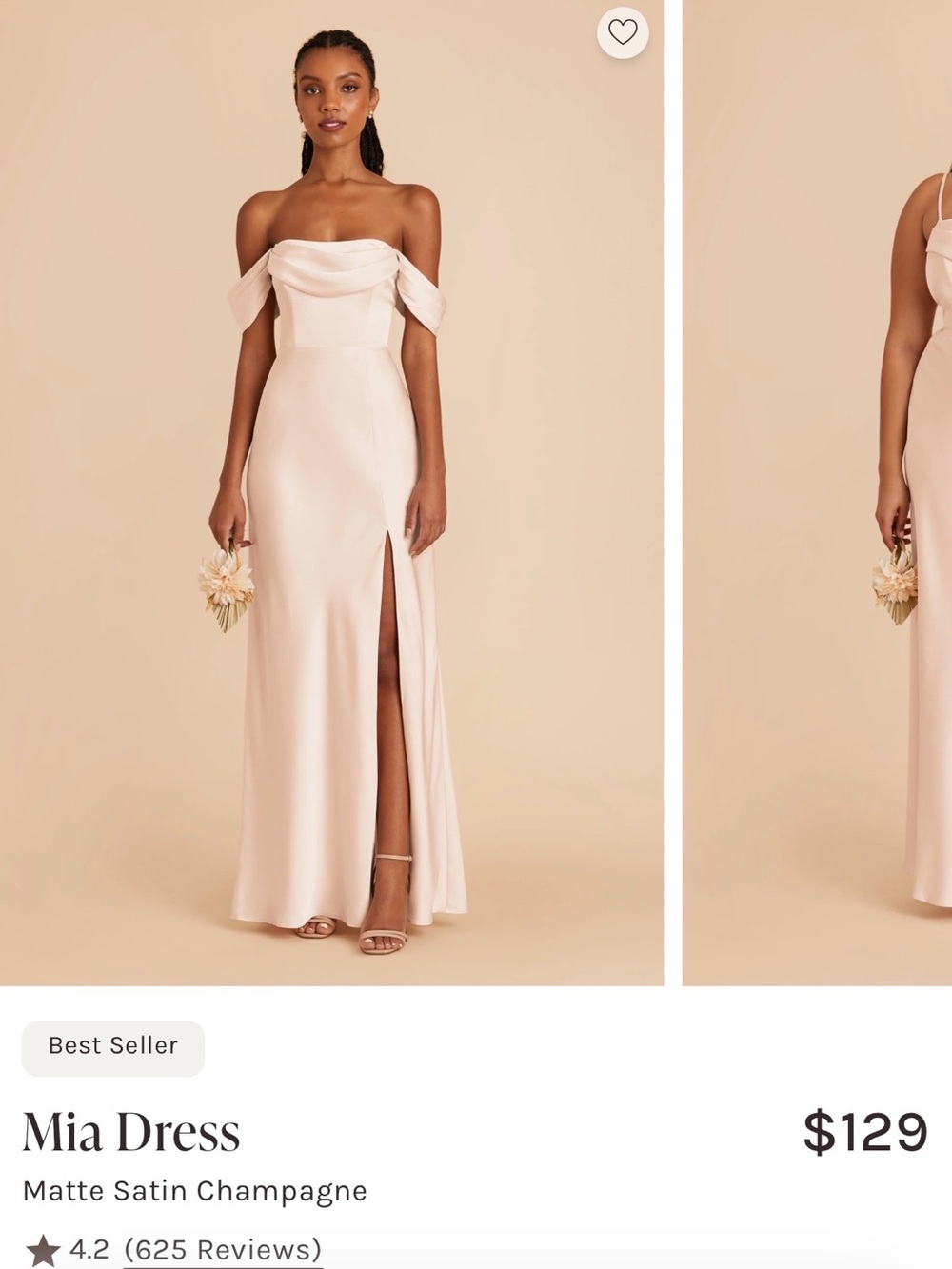 Birdy Grey Strapless Matte Satin  in Champagne